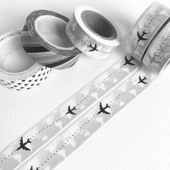 Fly Around The World, Jet Plane, Washi Tape, 1 Roll, No Longer In Print - Picture 3 of 4